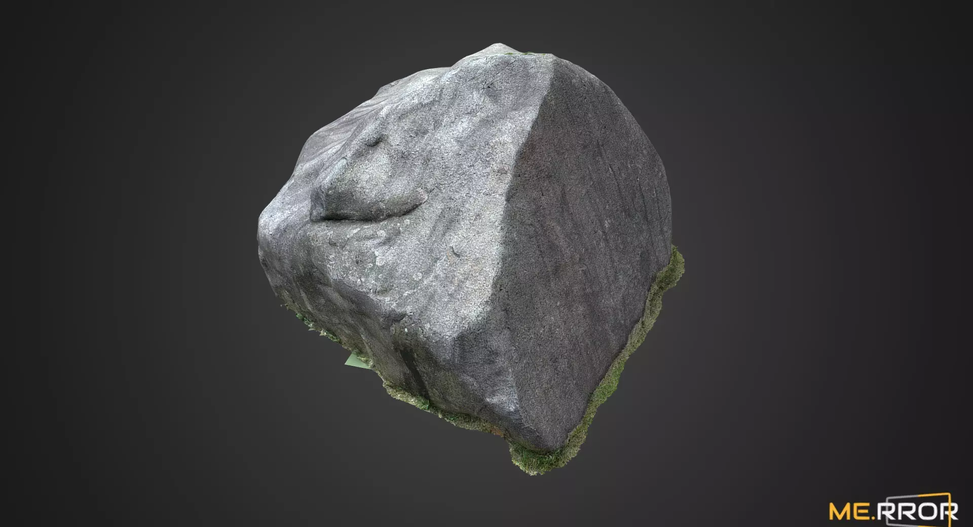 Mossy Gray Rock Low-poly 3D model