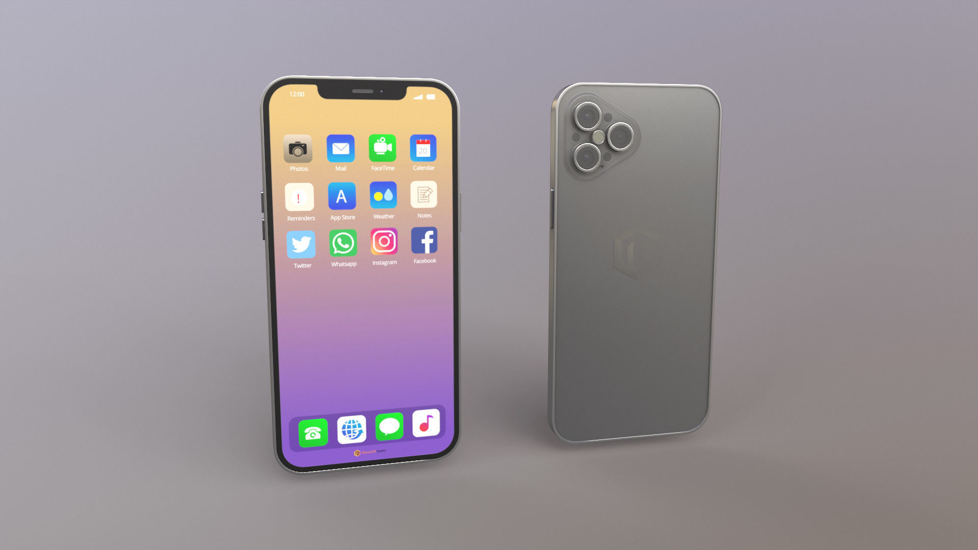 Apple iPhone 12 - PRO Edition Low-poly 3D model_2