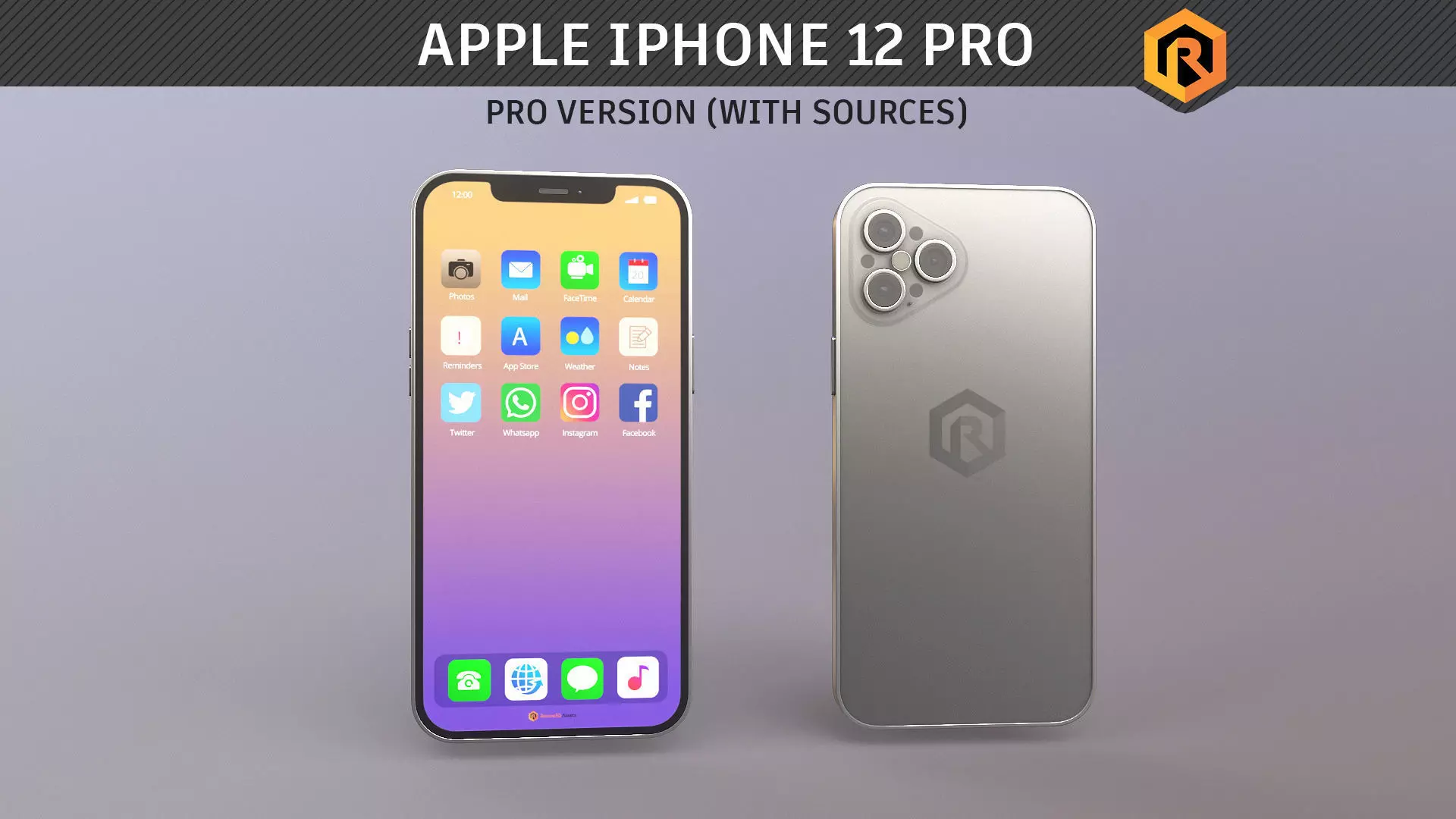 Apple iPhone 12 - PRO Edition Low-poly 3D model_0