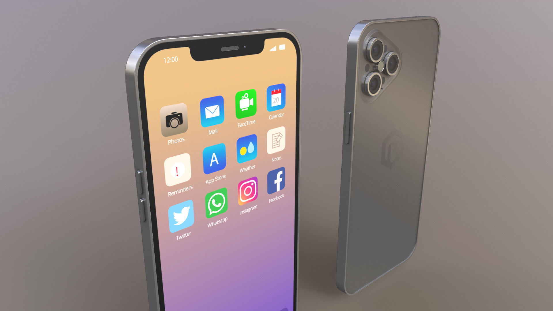 Apple iPhone 12 - PRO Edition Low-poly 3D model_4