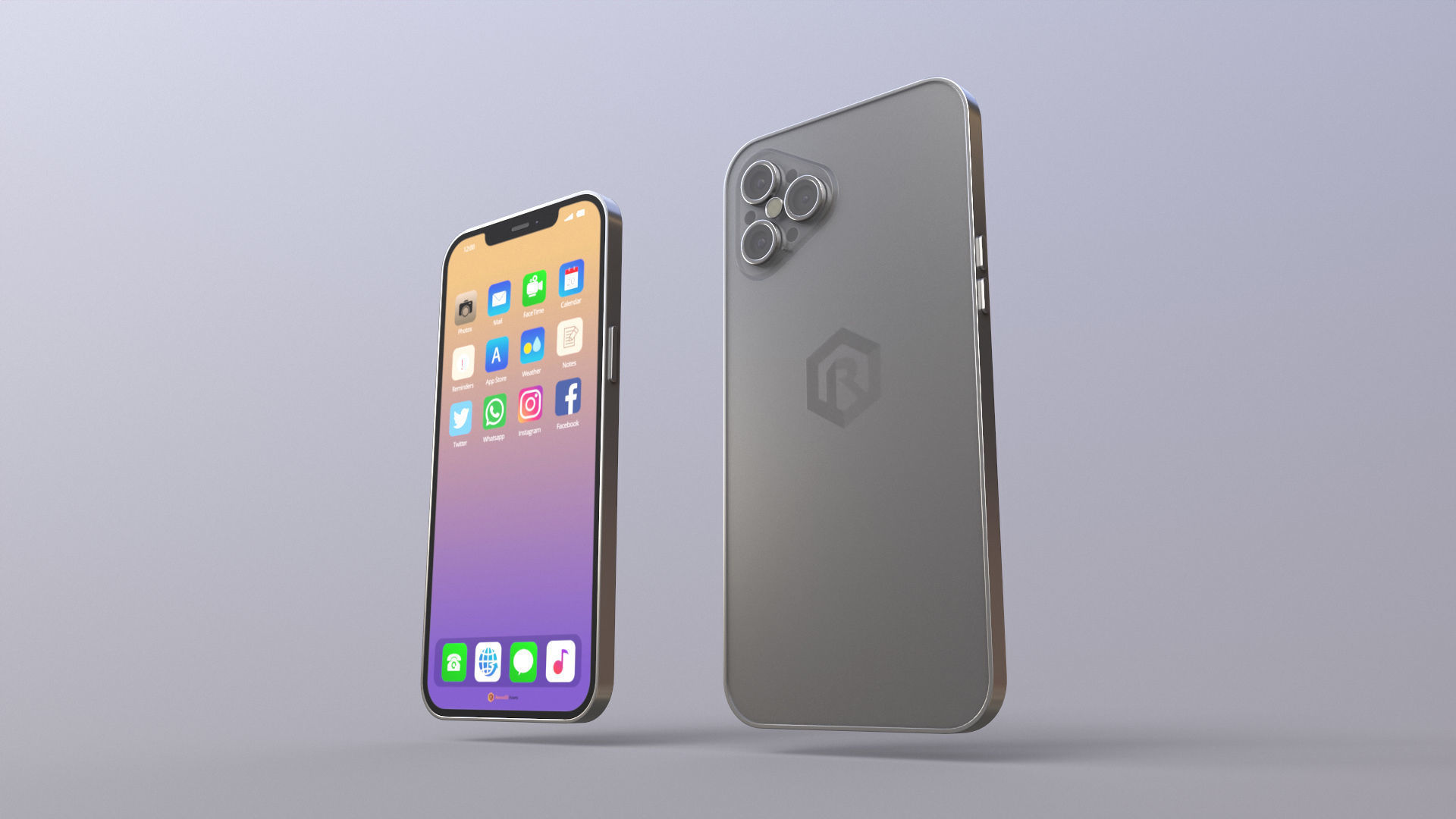 Apple iPhone 12 - PRO Edition Low-poly 3D model_3