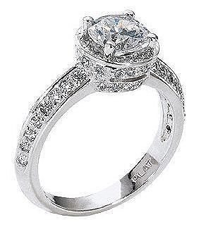 YD158 halo diamond engagement ring 3D print model