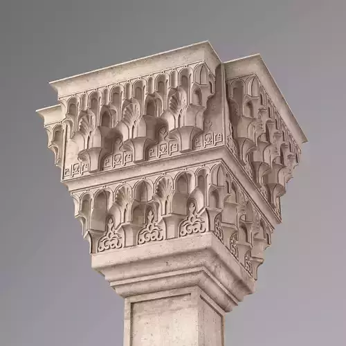 Classic Islamic Muqarnas Column 001