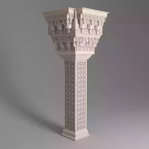 Classic Islamic Muqarnas Column 001 3D model