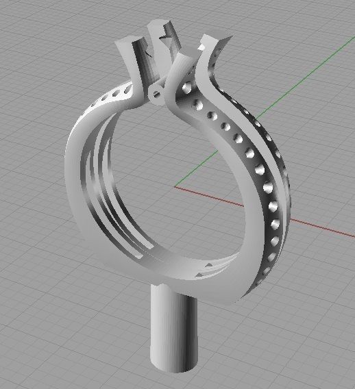 YD159 person engagement ring 3D print model_1