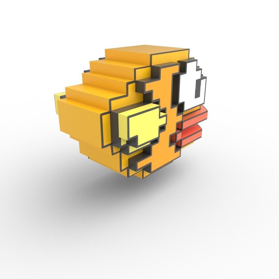Flappy Bird 3D with Animation Low-poly 3D model_2