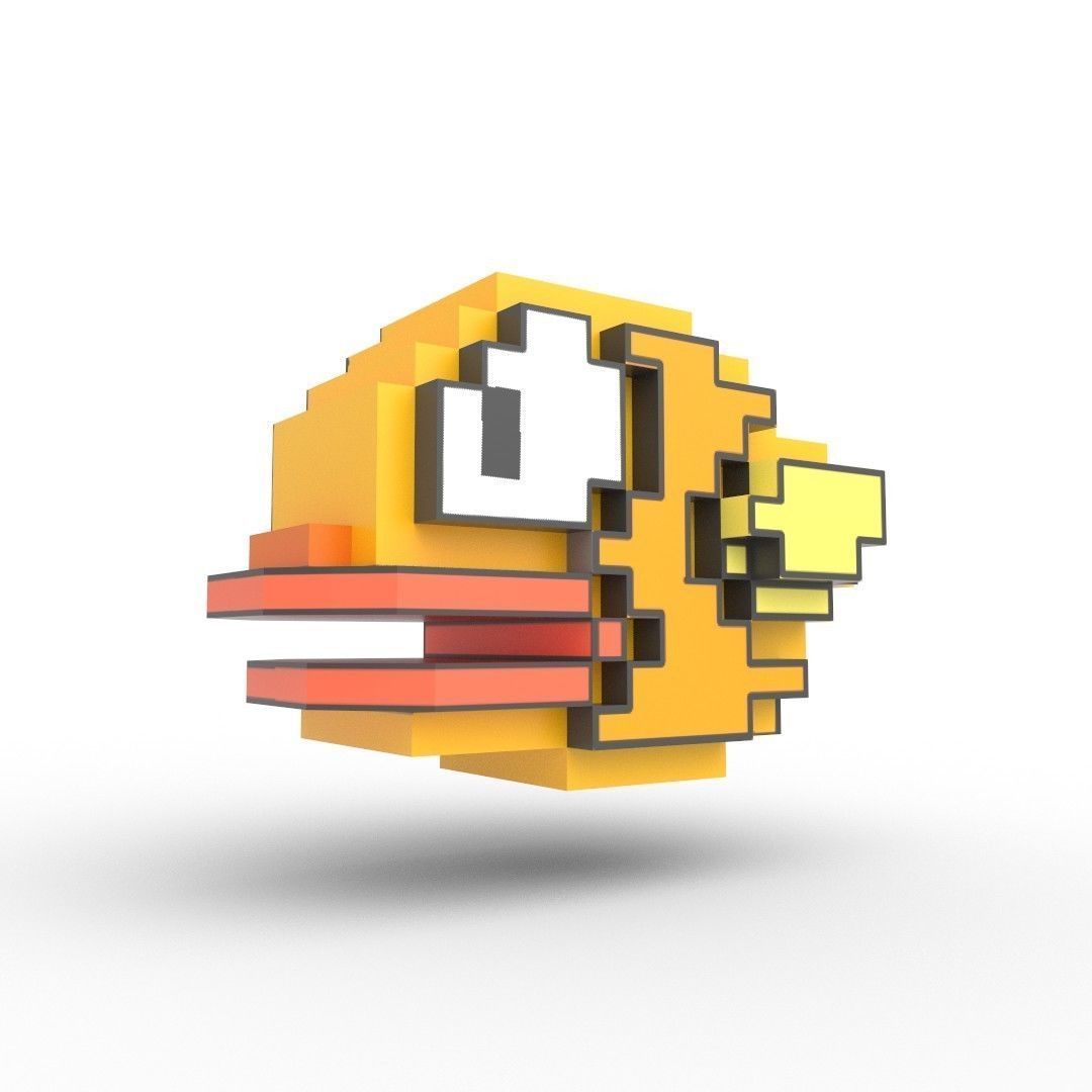 Flappy Bird 3D with Animation Low-poly 3D model_4