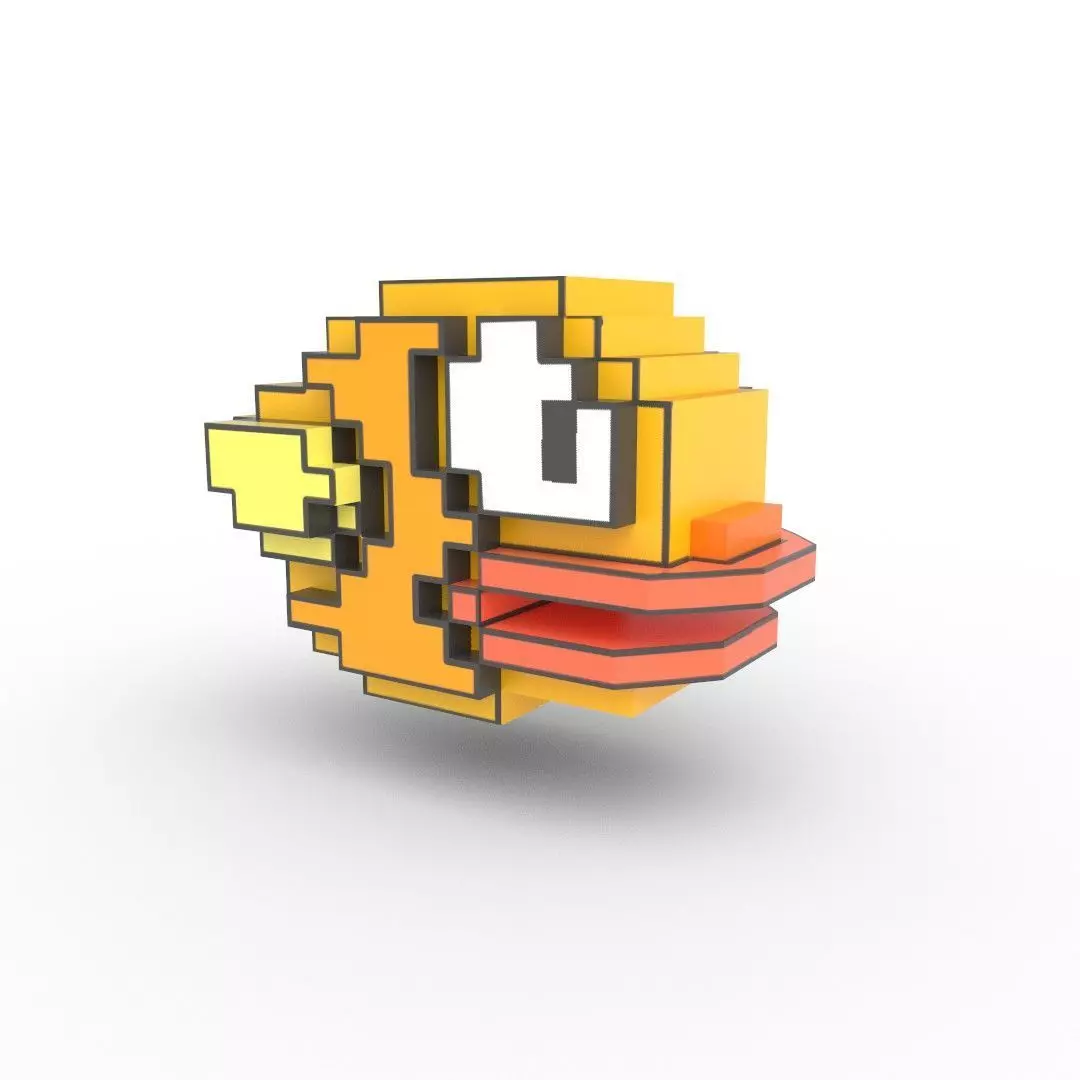 Flappy Bird 3D with Animation Low-poly 3D model_0