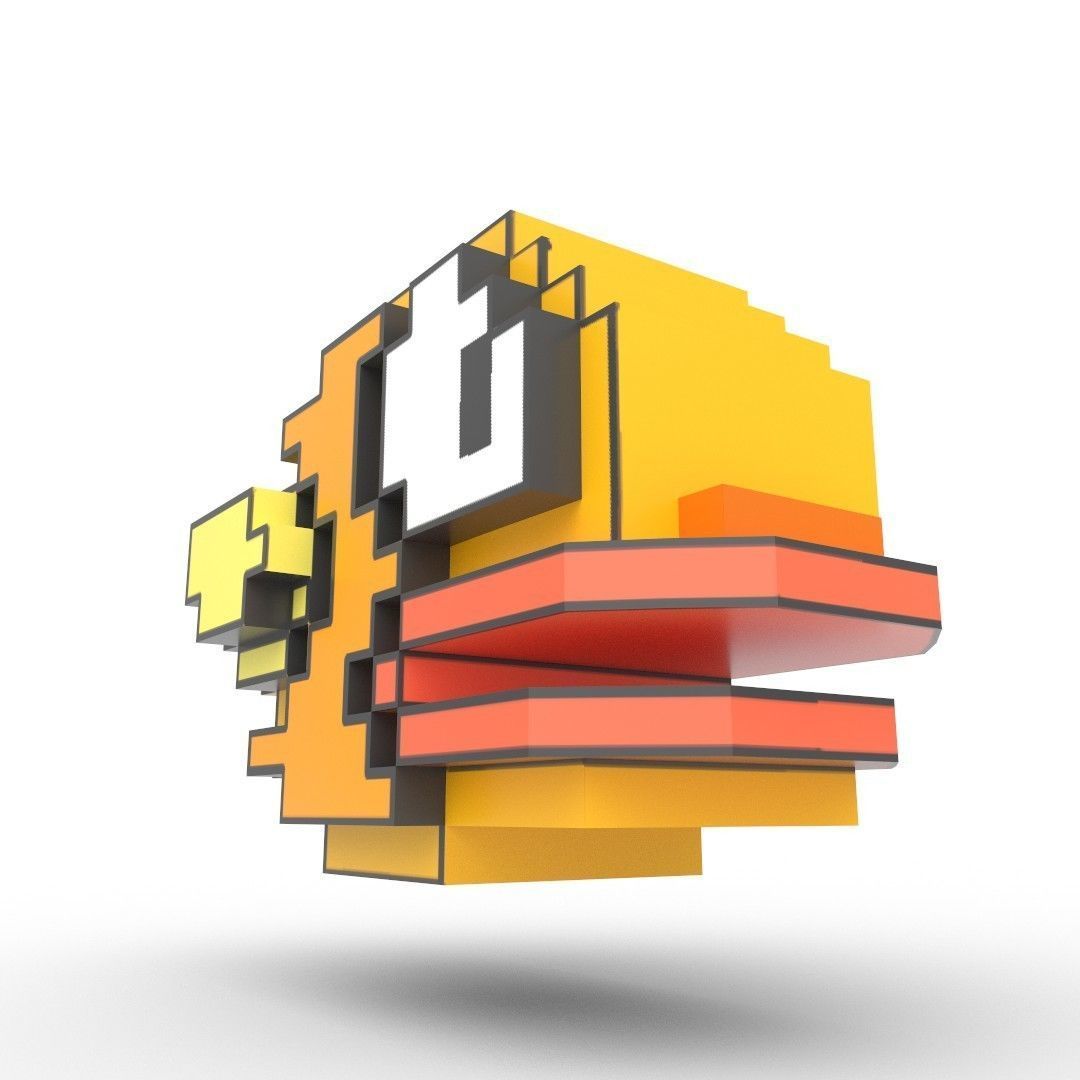 Flappy Bird 3D with Animation Low-poly 3D model_3