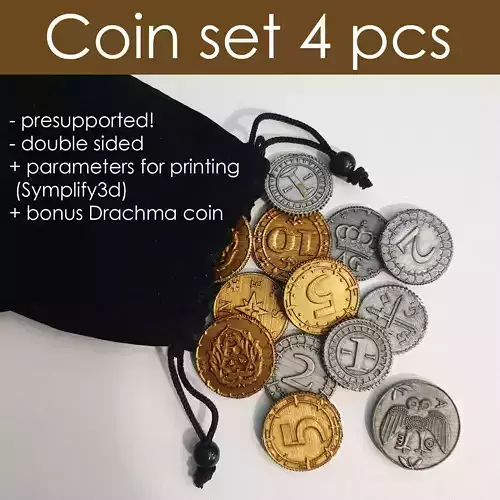 Coin set badge 3D model