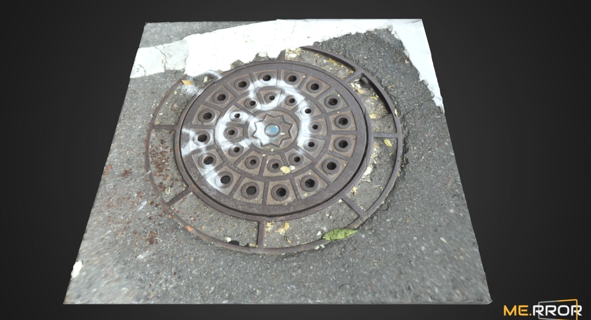 Manhole Cover 5 Low-poly 3D model_1
