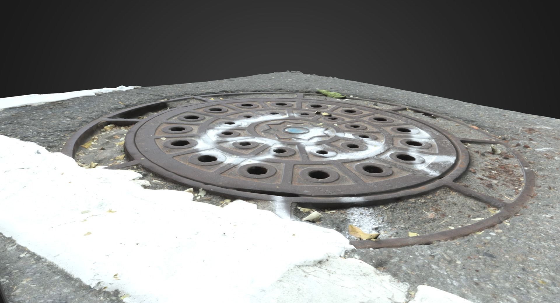Manhole Cover 5 Low-poly 3D model_5
