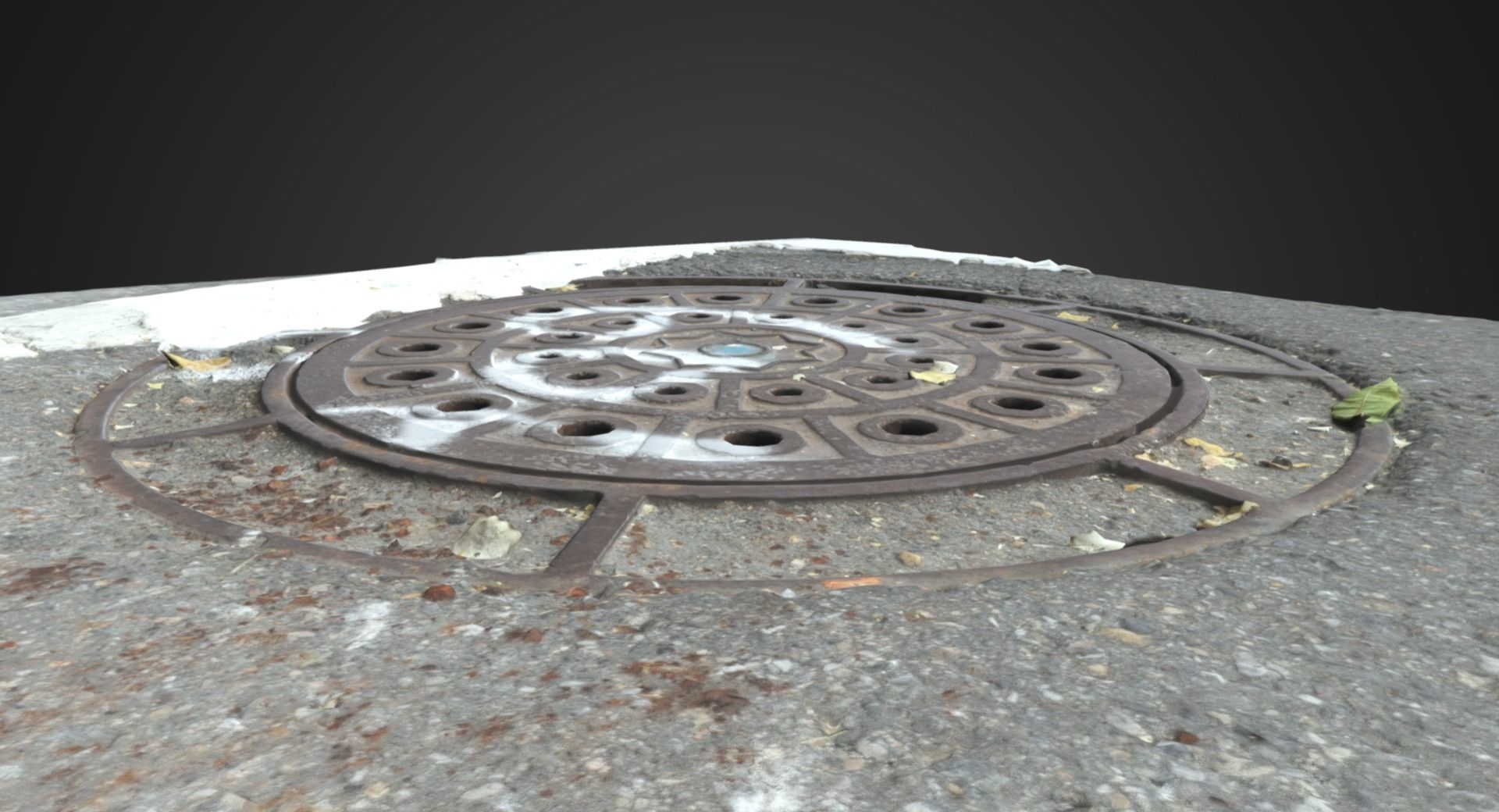 Manhole Cover 5 Low-poly 3D model_6