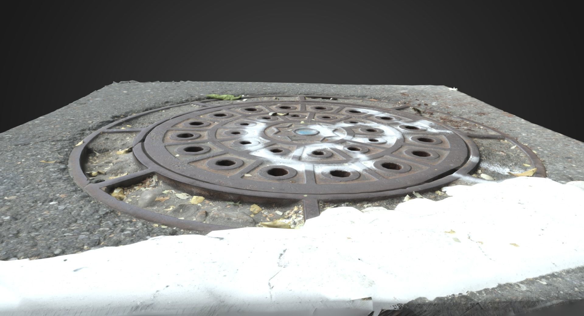 Manhole Cover 5 Low-poly 3D model_4
