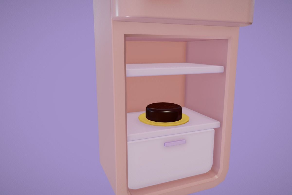 Cute Kitchen Set Low-poly 3D model_12