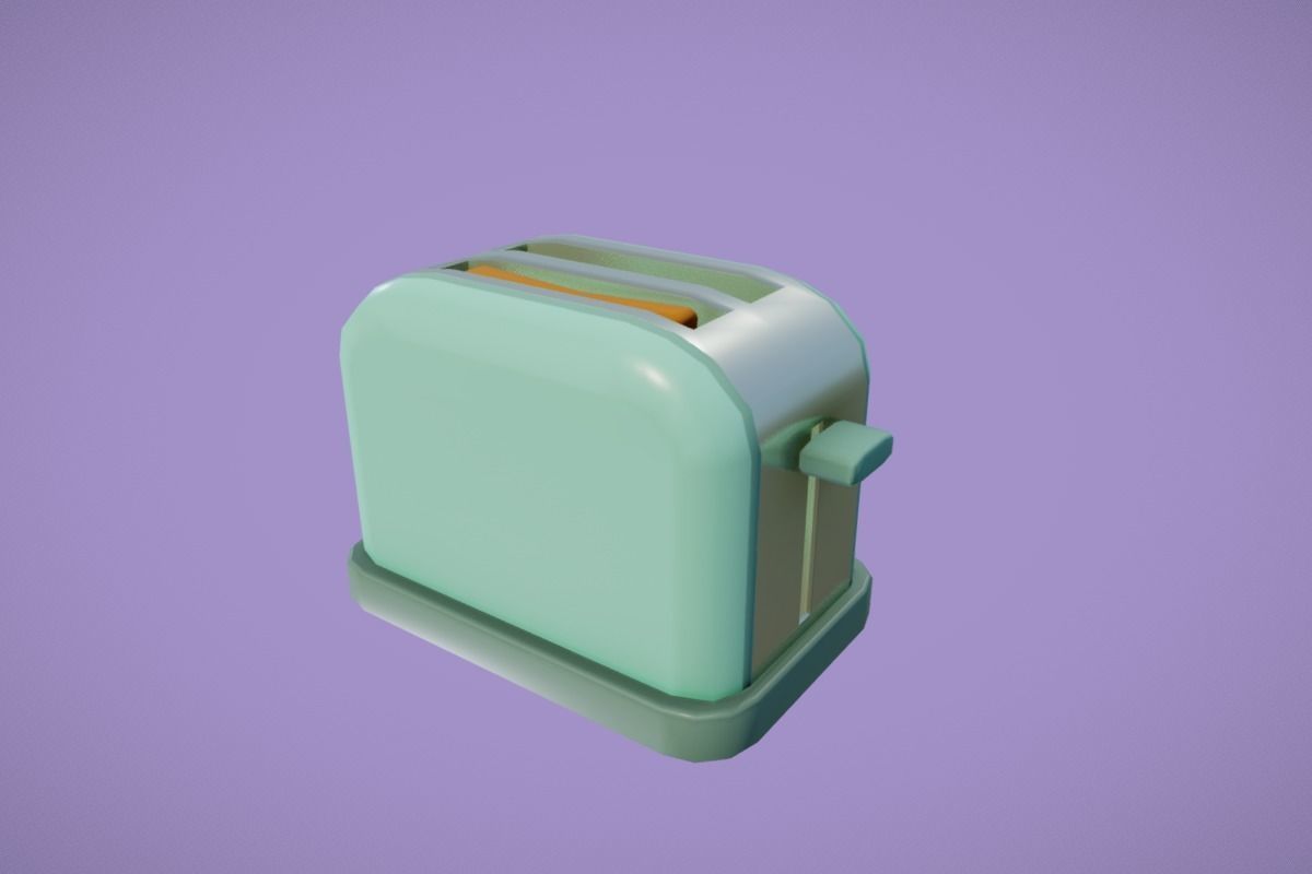 Cute Kitchen Set Low-poly 3D model_16