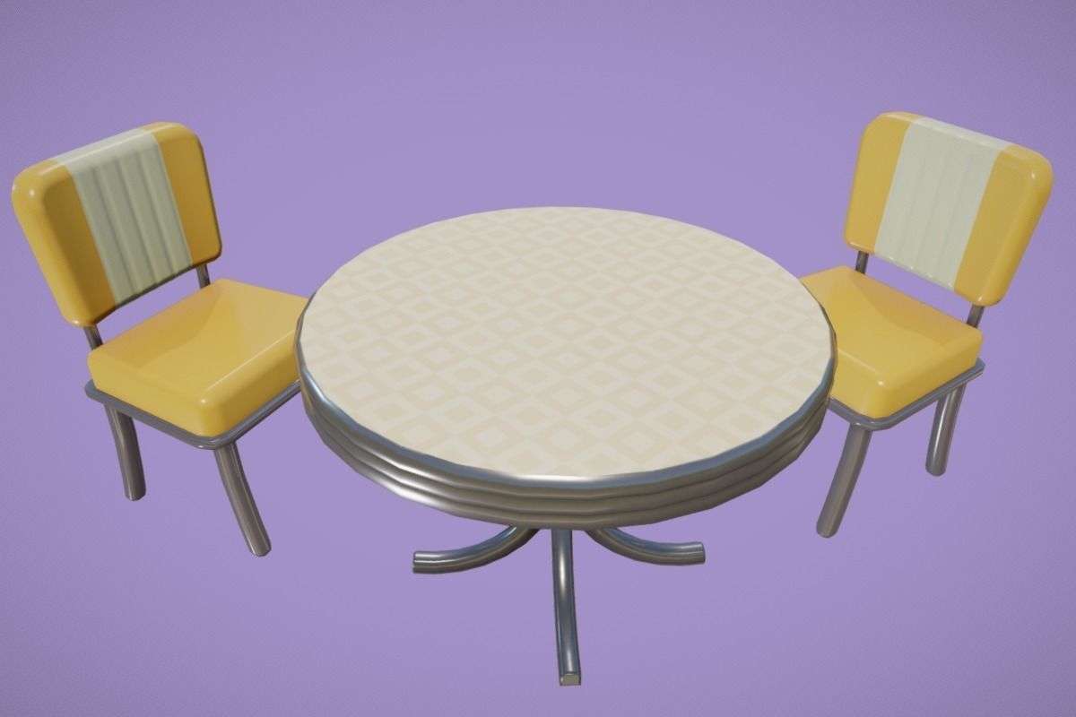 Cute Kitchen Set Low-poly 3D model_3