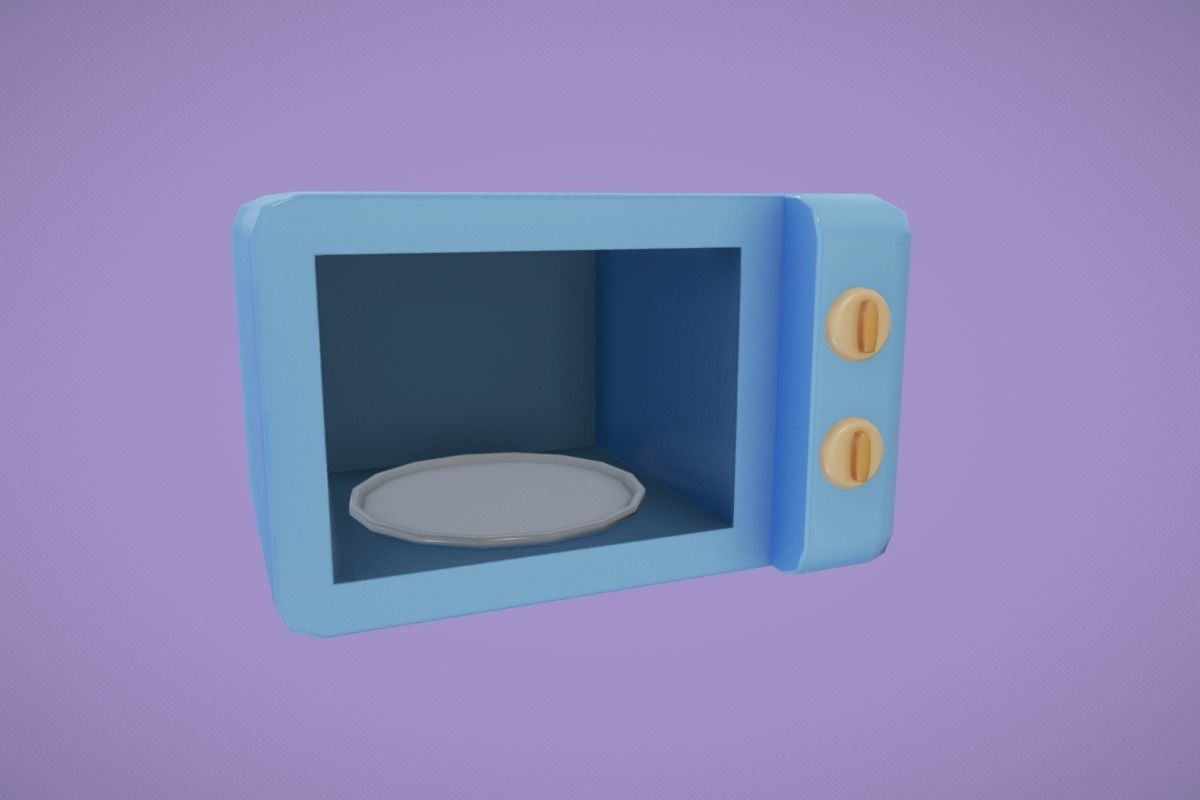 Cute Kitchen Set Low-poly 3D model_15