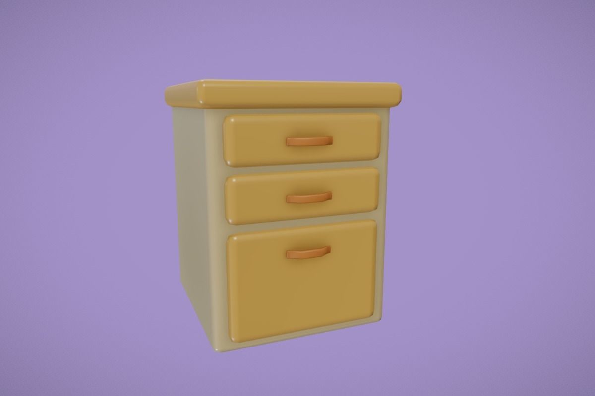 Cute Kitchen Set Low-poly 3D model_13