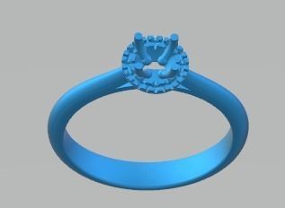 YD160 engagement ring with round brilliant diamond 3D print model_4