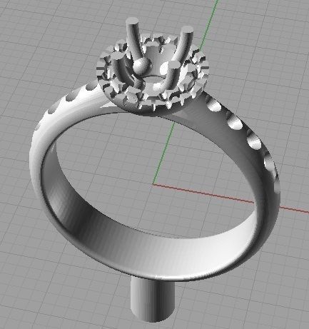 YD160 engagement ring with round brilliant diamond 3D print model_1