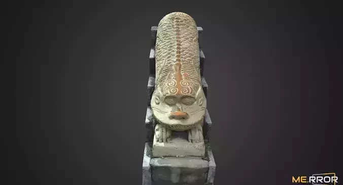 Heatea Mythical Unicorn Lion Stone Stair Side Low-poly 3D model