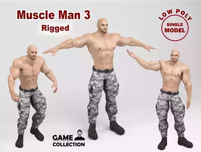 Muscle Man 3 Low-poly 3D model