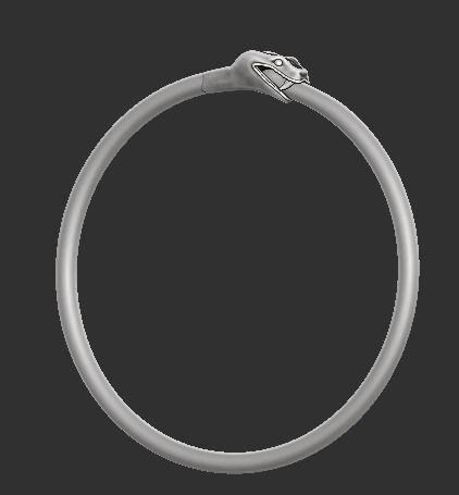 Snake Bangle  3D print model_1