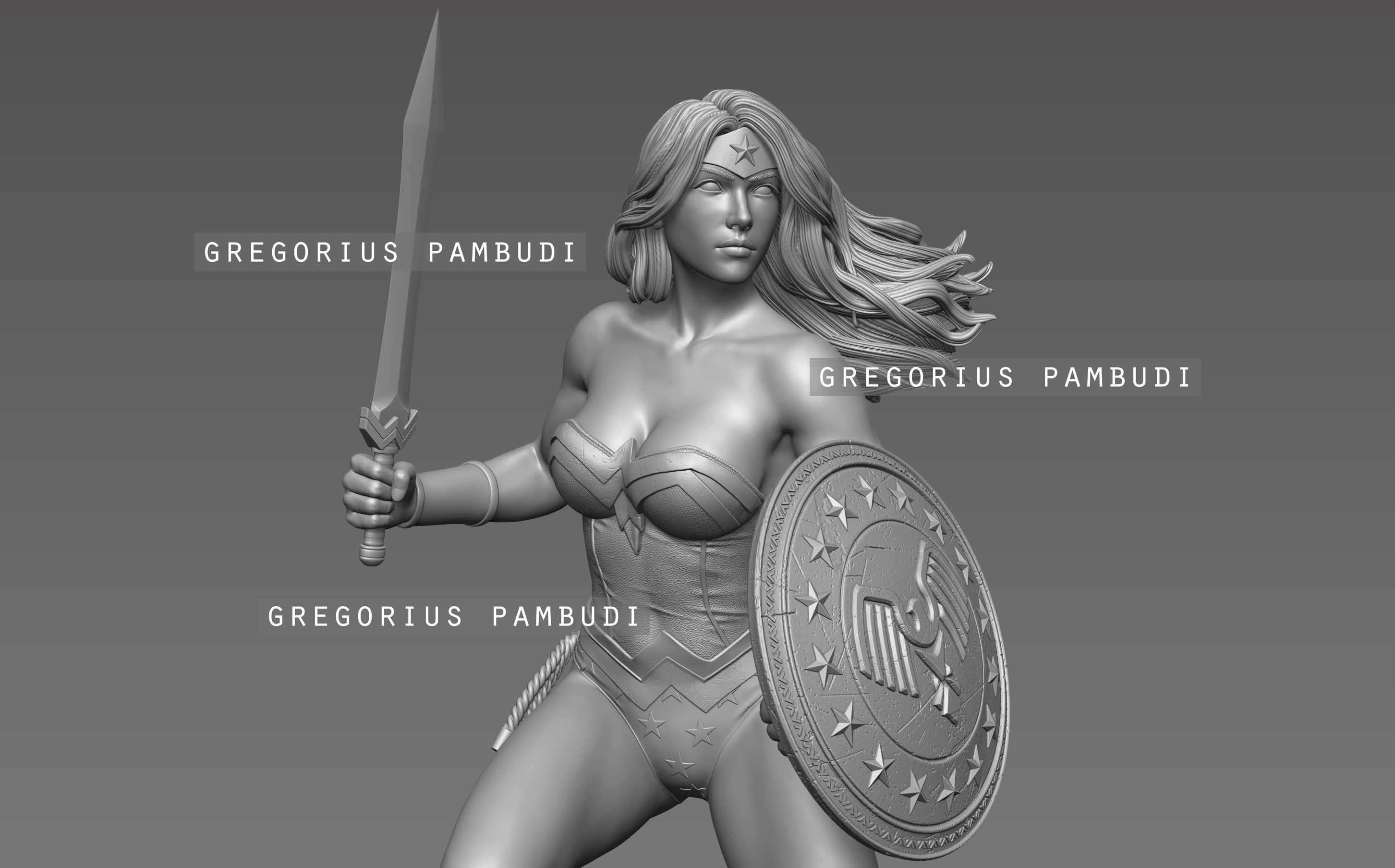 Wonder Woman Fan Art Statue 3d Printable 3D print model_25