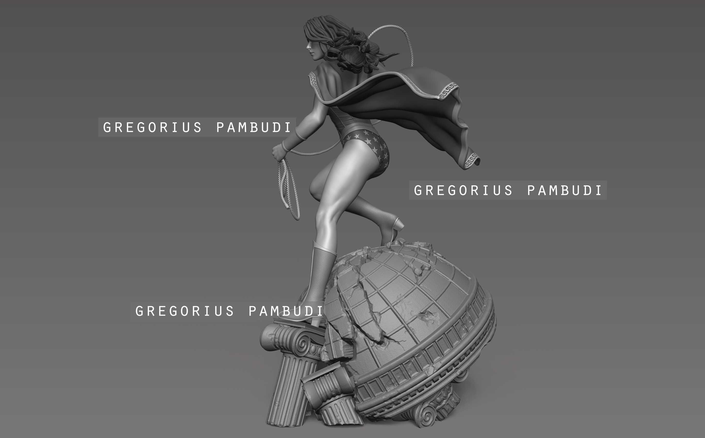Wonder Woman Fan Art Statue 3d Printable 3D print model_30