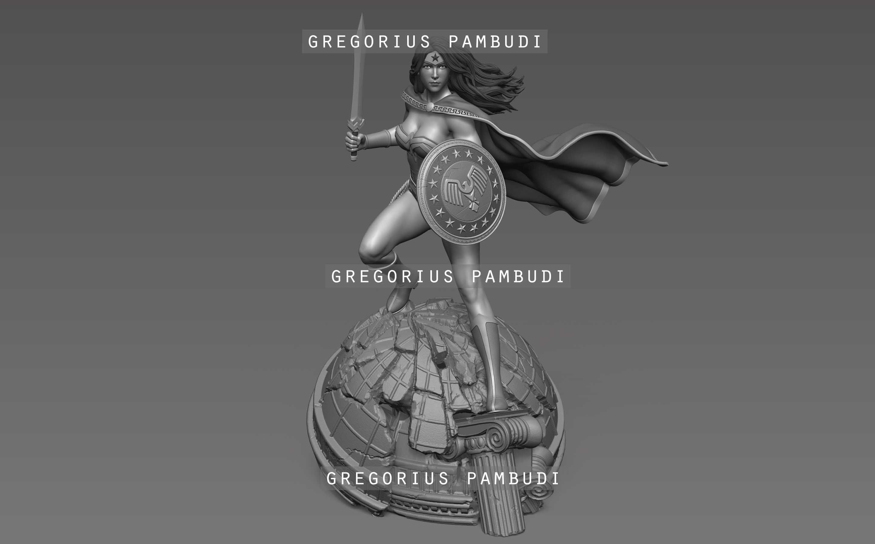 Wonder Woman Fan Art Statue 3d Printable 3D print model_20