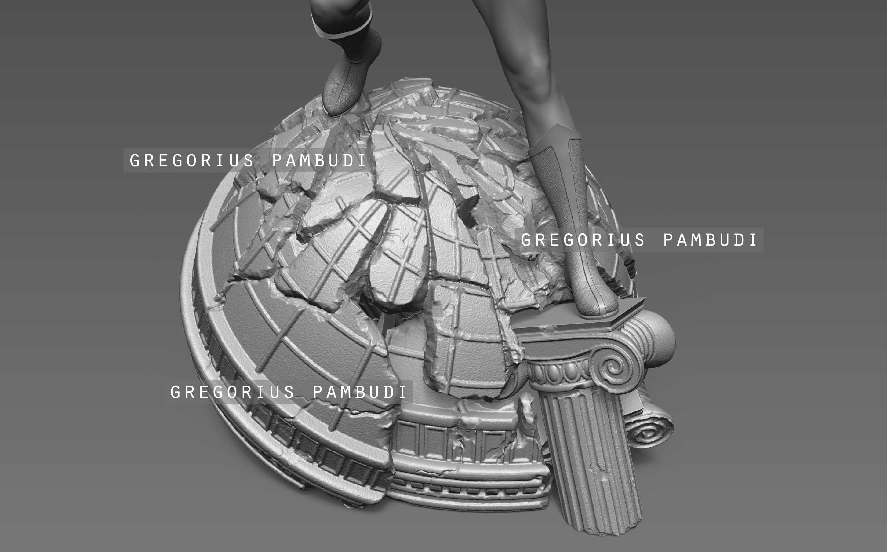 Wonder Woman Fan Art Statue 3d Printable 3D print model_29