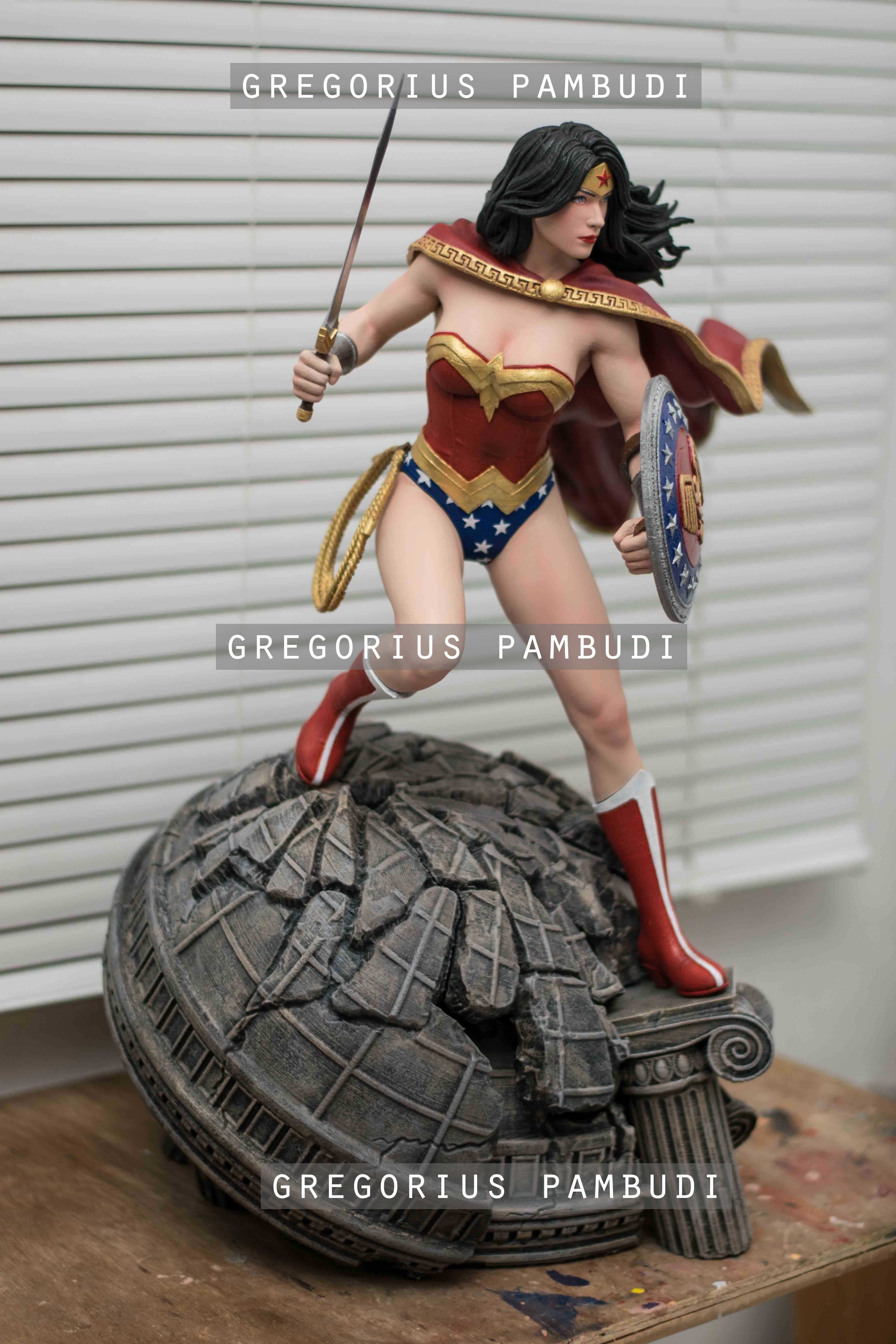 Wonder Woman Fan Art Statue 3d Printable 3D print model_7