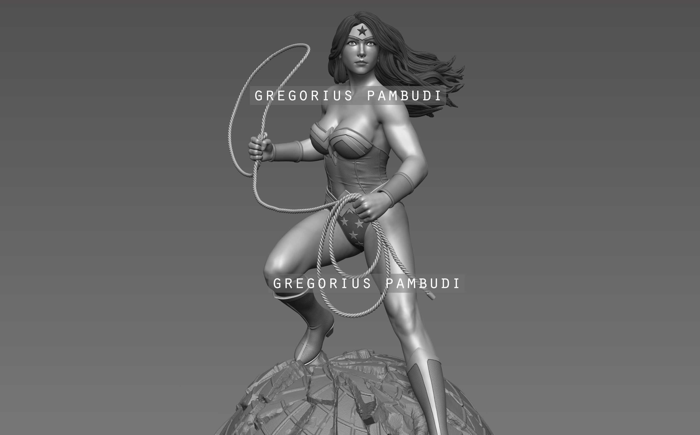 Wonder Woman Fan Art Statue 3d Printable 3D print model_23