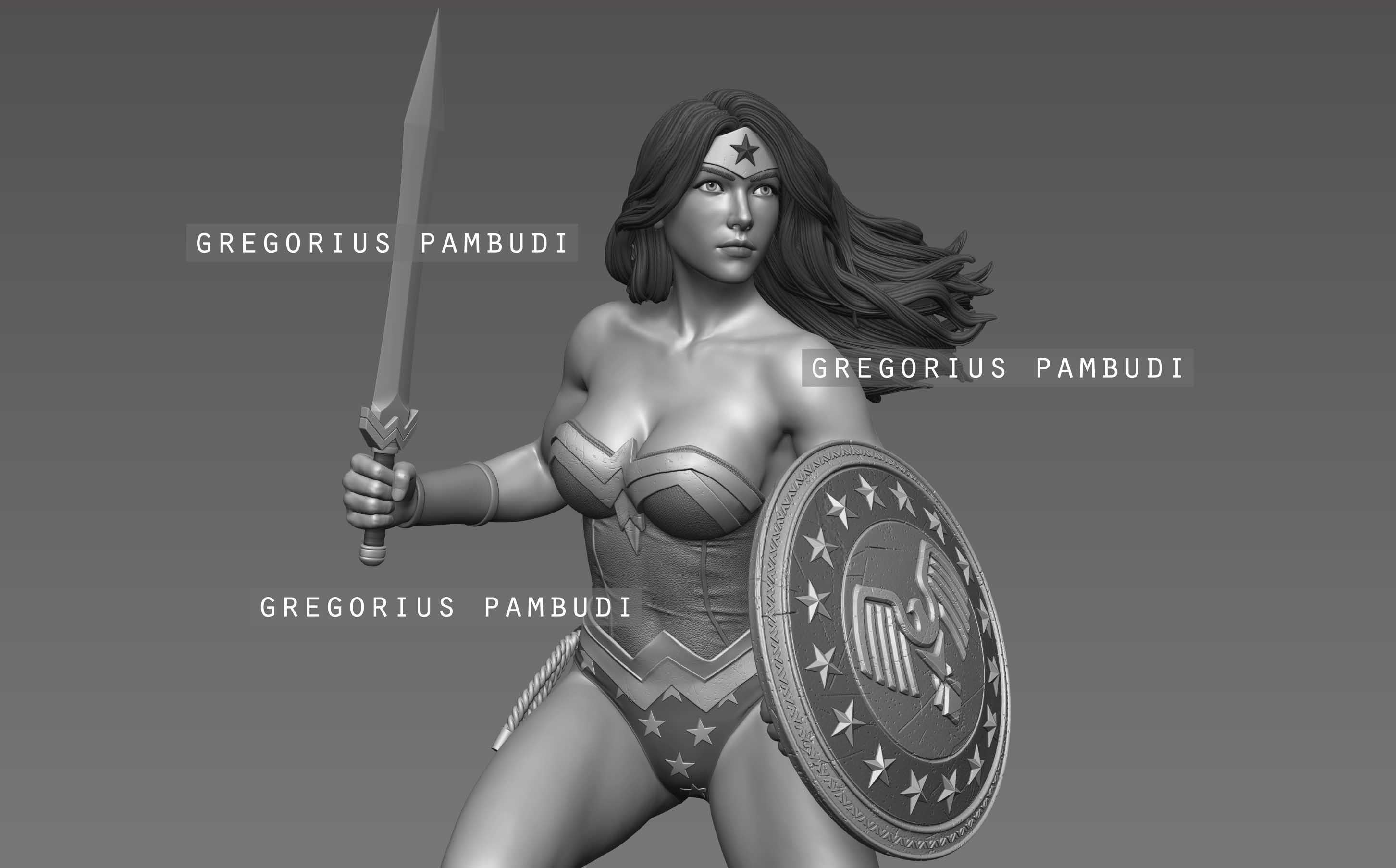 Wonder Woman Fan Art Statue 3d Printable 3D print model_24