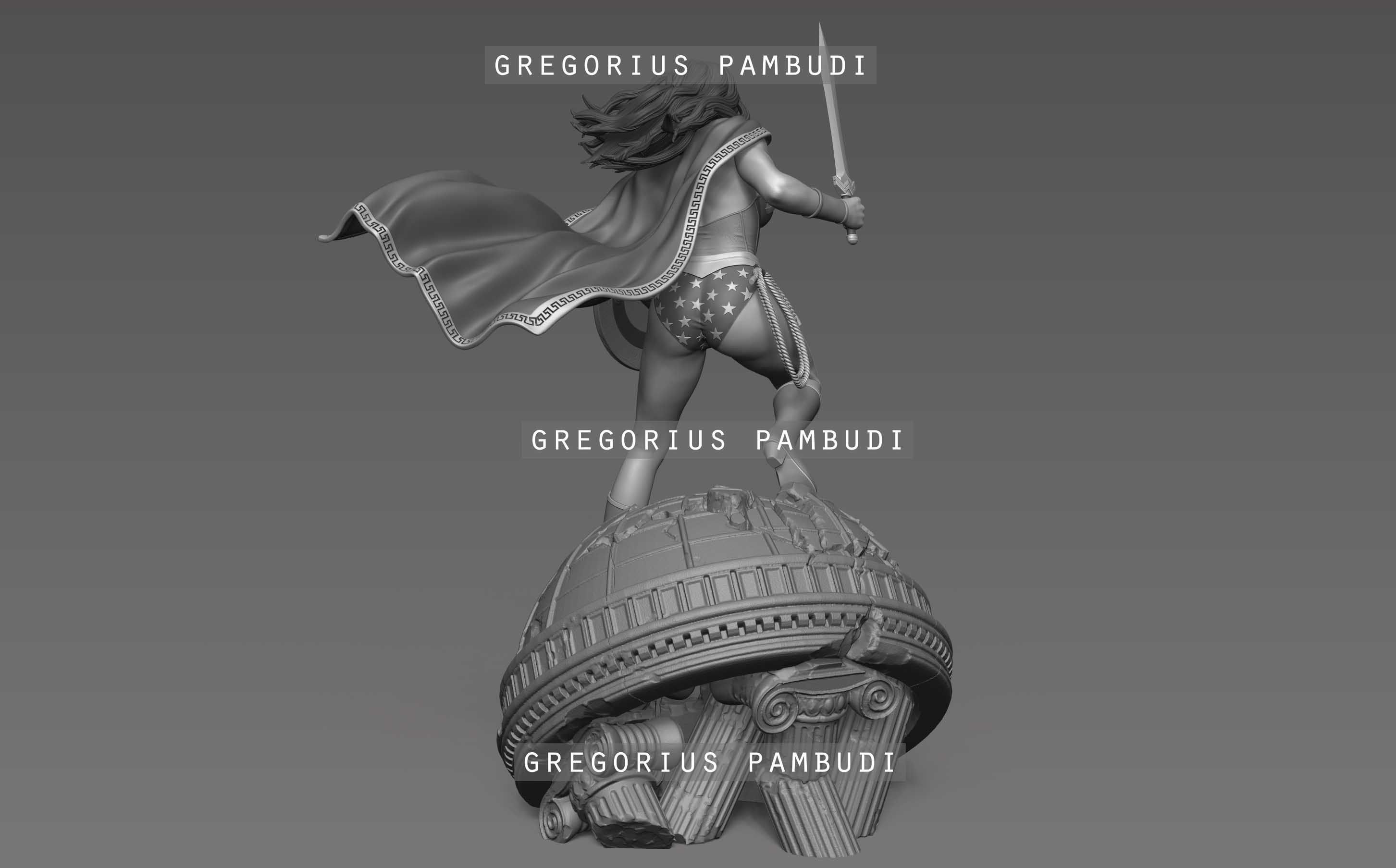 Wonder Woman Fan Art Statue 3d Printable 3D print model_22