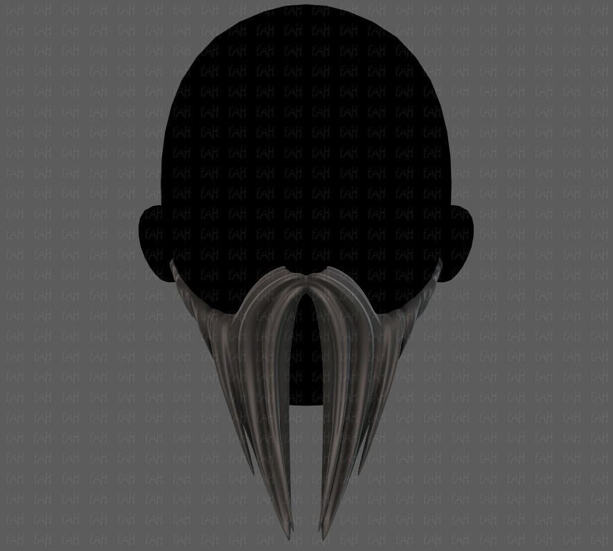 Beard V40 Low-poly 3D model_1