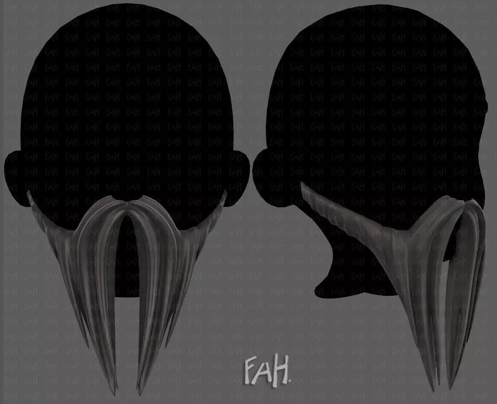 Beard V40 Low-poly 3D model_0