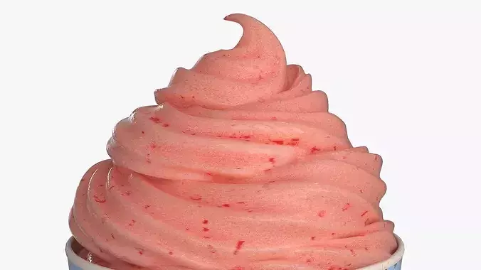 Ice Cream Cup Fruit 3D model 3