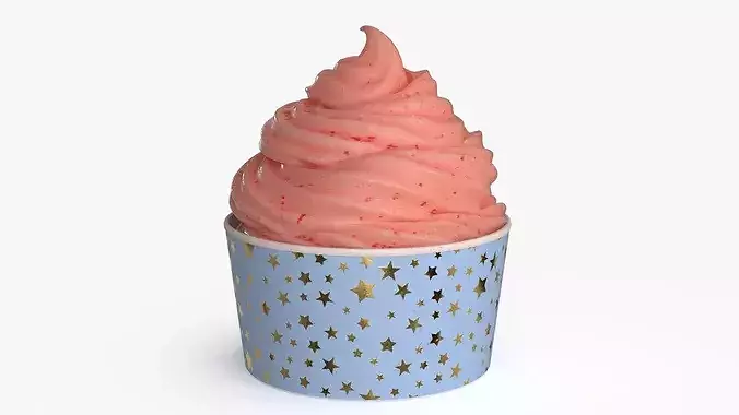 Ice Cream Cup Fruit 3D model 5