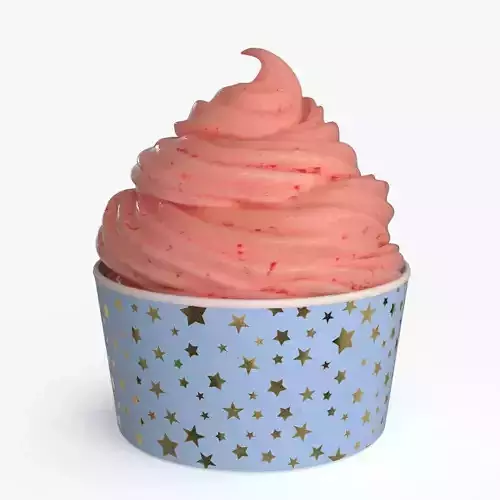 Ice Cream Cup Fruit 3D model