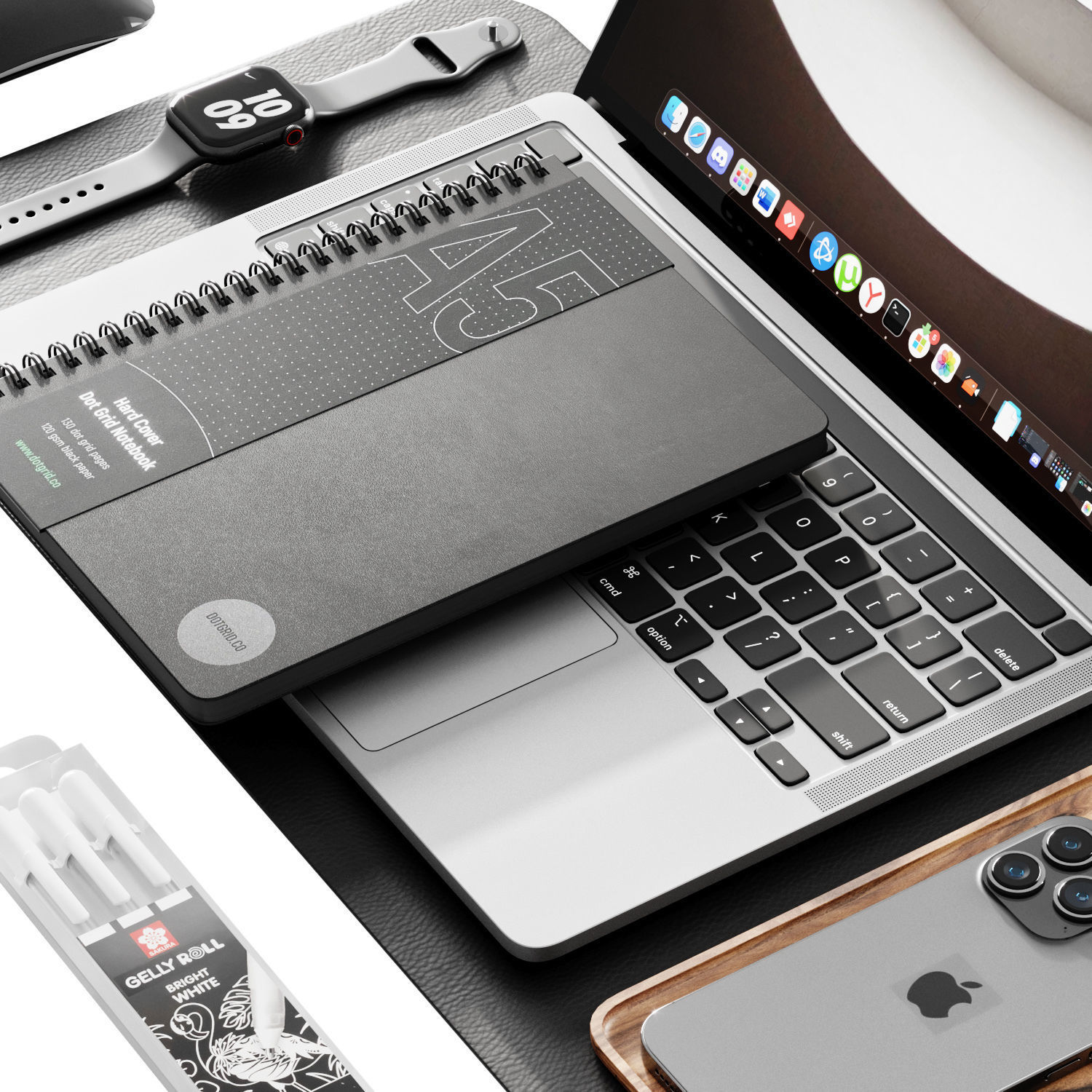 Apple Set 5 desk pad for macbook pro 3D model_4