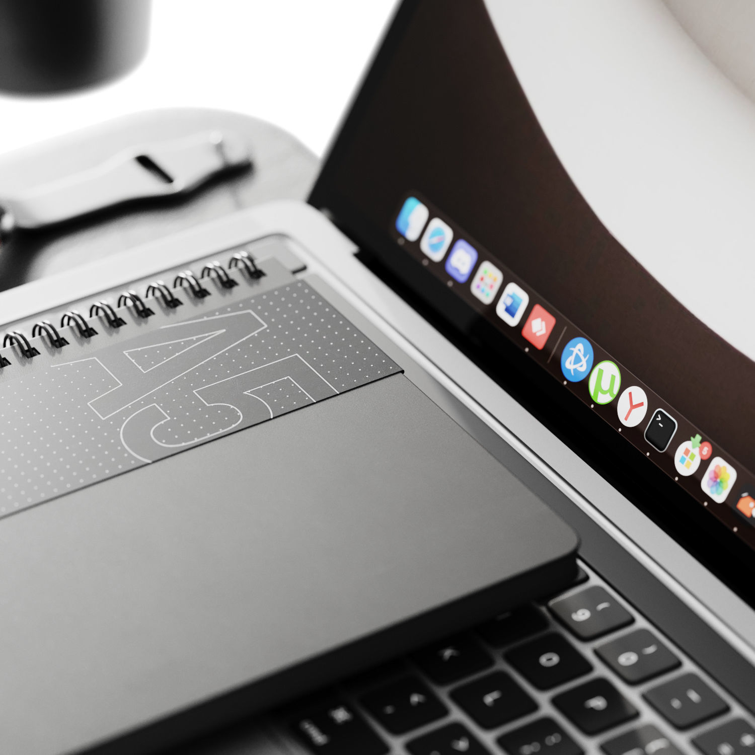 Apple Set 5 desk pad for macbook pro 3D model_2