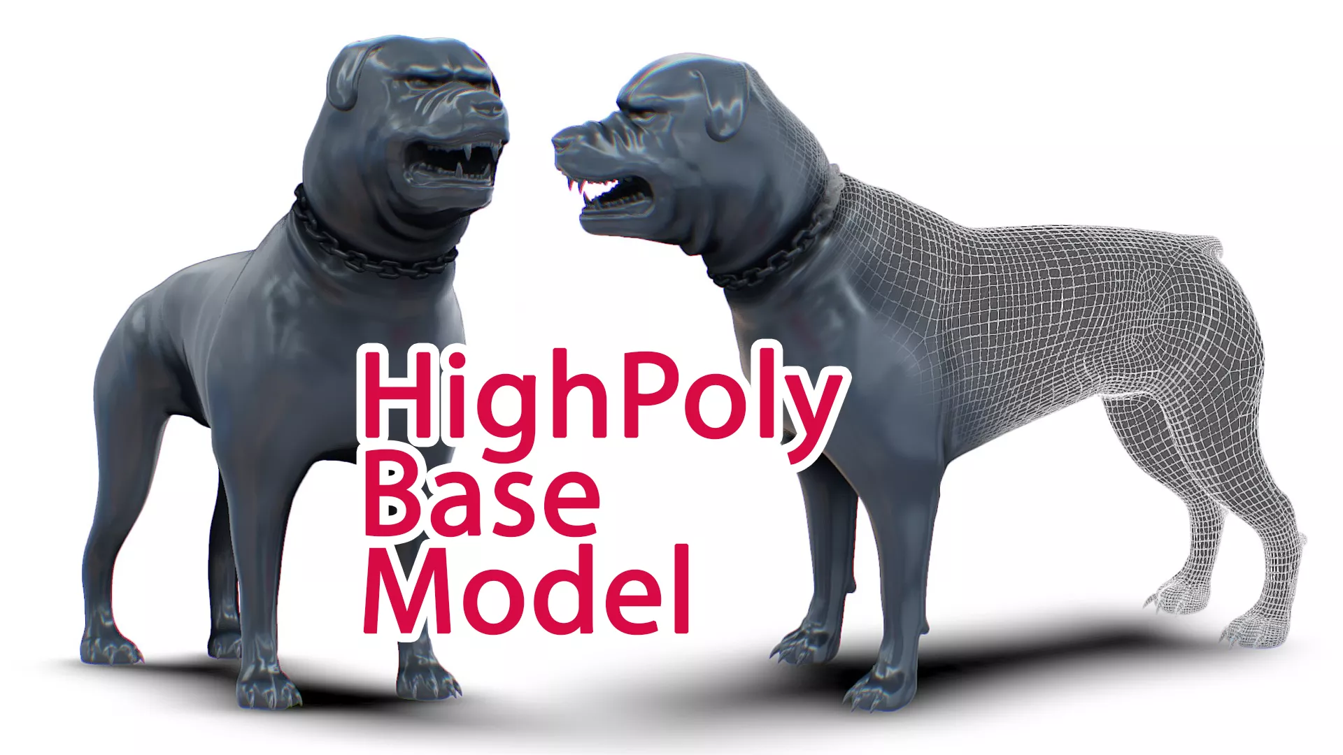 Rottweiler Dog - Scary Predator Fighter Monster 3D model