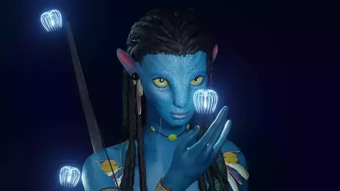 Avatar Neytiri Game-ready character Low-poly 3D model
