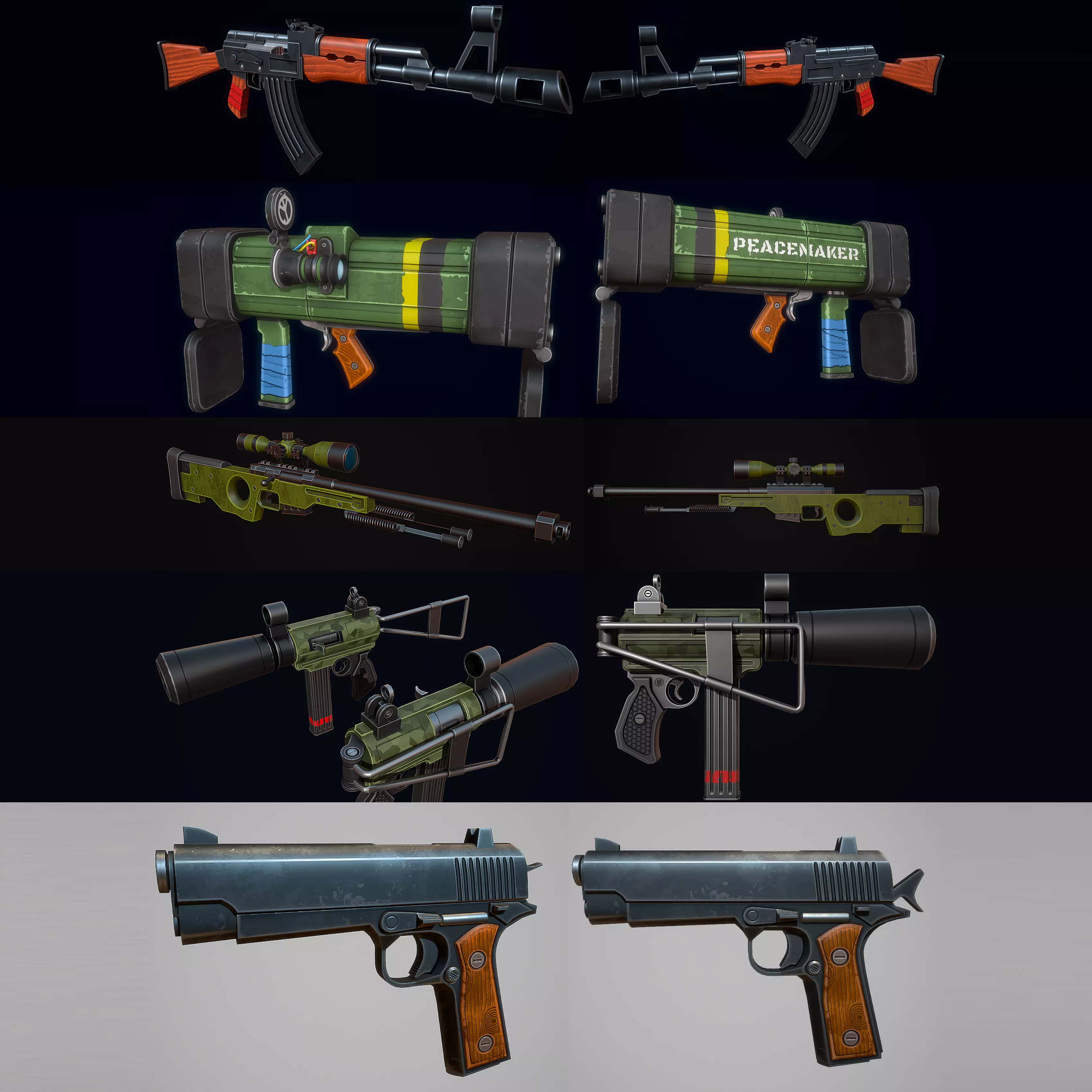 Collection of Stylized Weapons _0