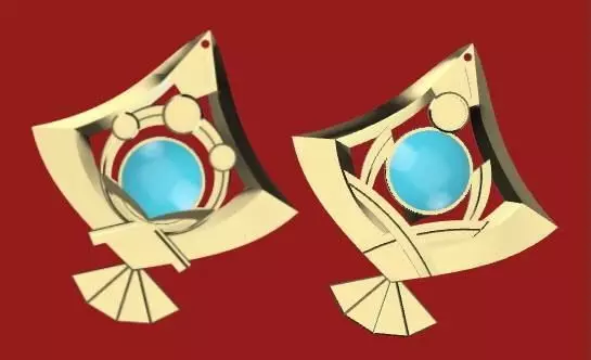 Genshin Impact - Yae Miko earrings set 3D print model_0