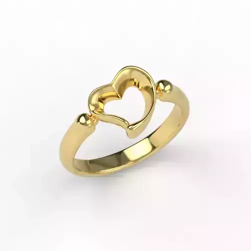 210602 Ring with Single Heart Love 3D print model