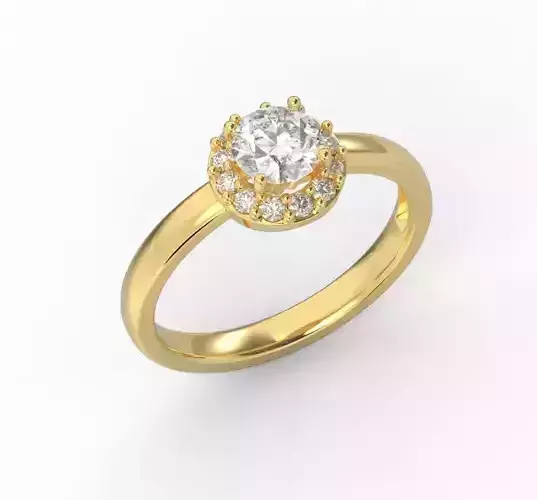 210790 R Classic ring with gem 6mm 3D print model