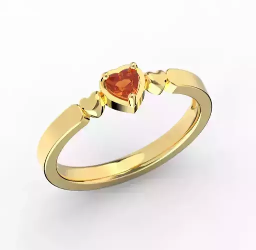 2107104 R Ring Gift for your Love 4x4mm 3 hearts triple 3D print model